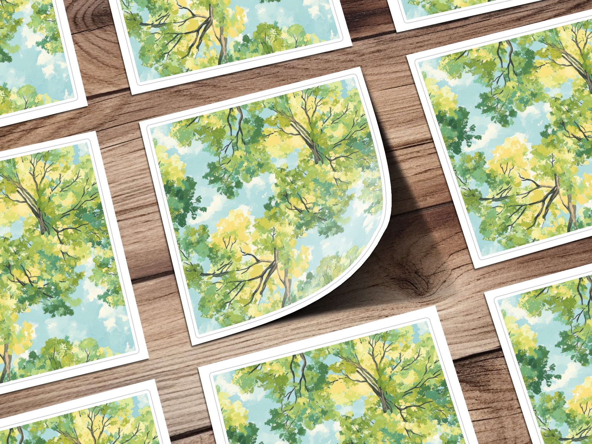Spring Oak Tree Art Prints, Nature Lover Wall Decor, Set of Four Beautiful Seasonal Tree Illustrations, Home Decor