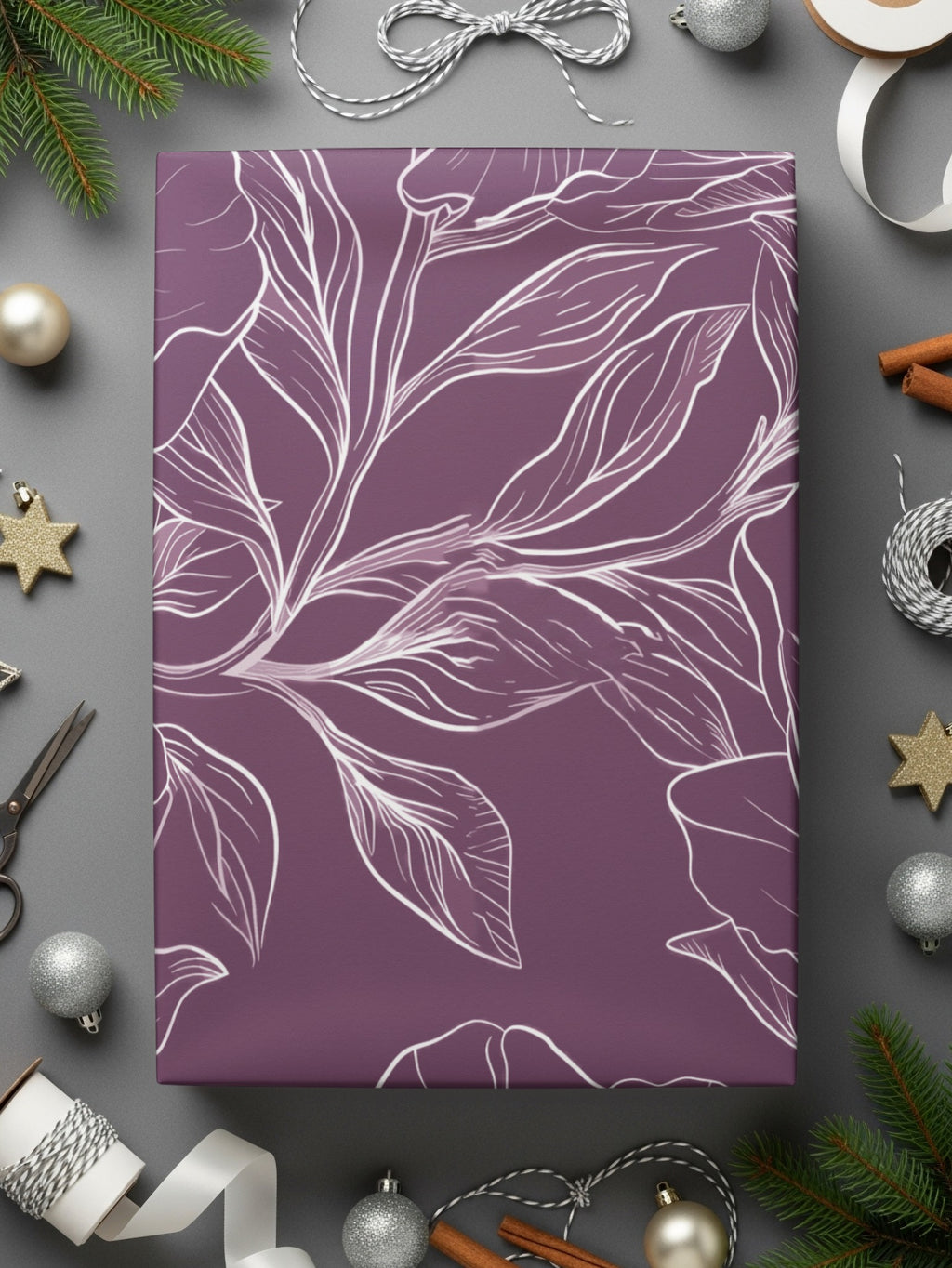 Elegant Purple Leaf Design Canvas Print, Botanical Wall Art, Modern Home Decor, Stylish Floral Illustration, Unique Living Room Artwork