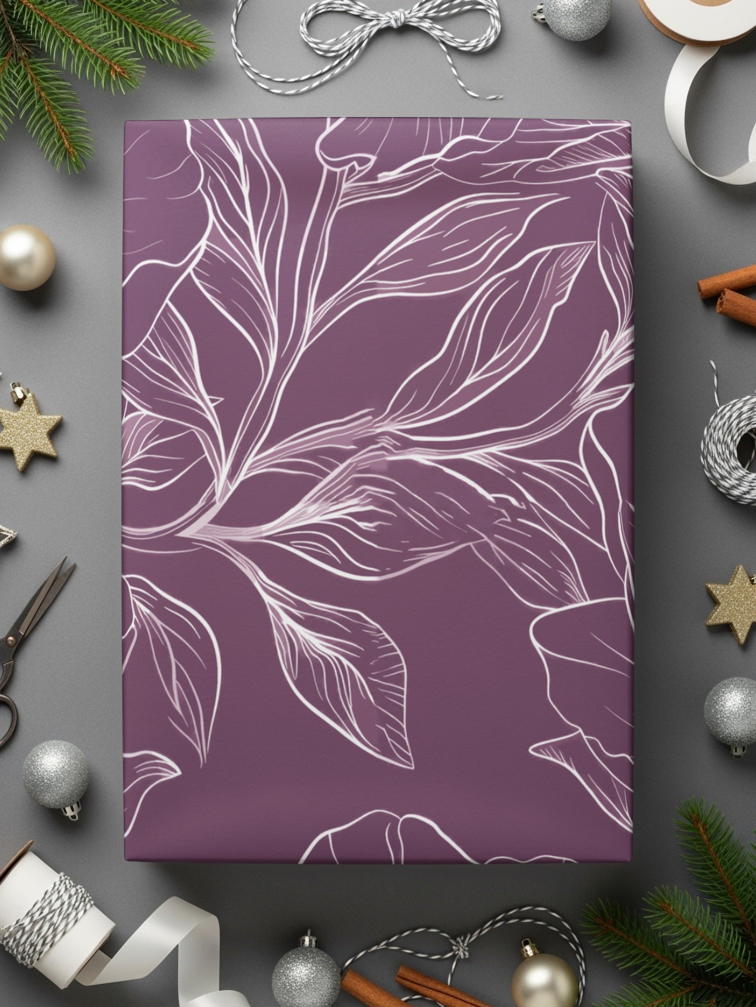 Elegant Purple Leaf Design Canvas Print, Botanical Wall Art, Modern Home Decor, Stylish Floral Illustration, Unique Living Room Artwork