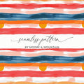 Abstract Watercolor Seamless Pattern, Brush Stroke Wallpaper, Digital Download, Artistic Background, Red Blue Orange Stripes