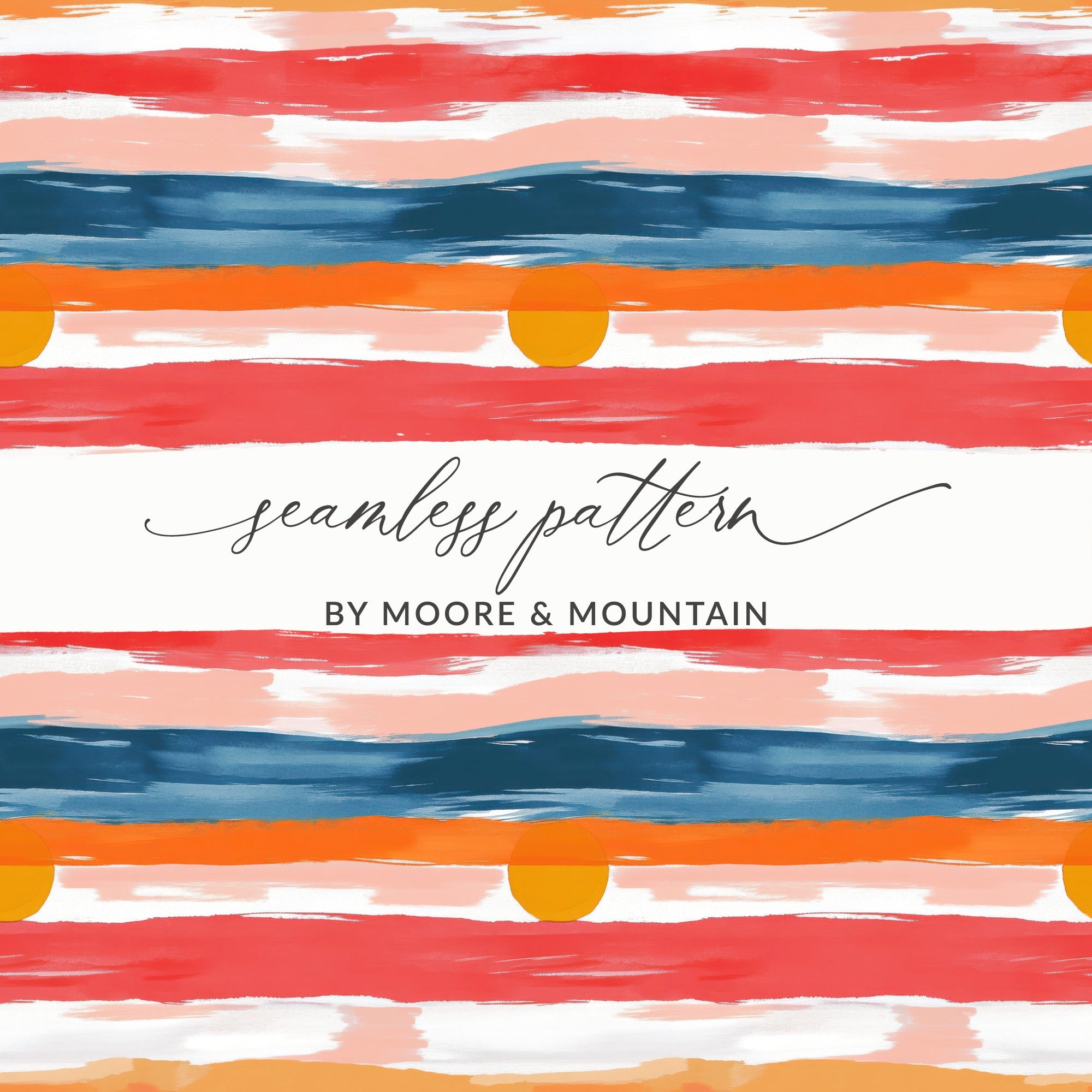 Abstract Watercolor Seamless Pattern, Brush Stroke Wallpaper, Digital Download, Artistic Background, Red Blue Orange Stripes