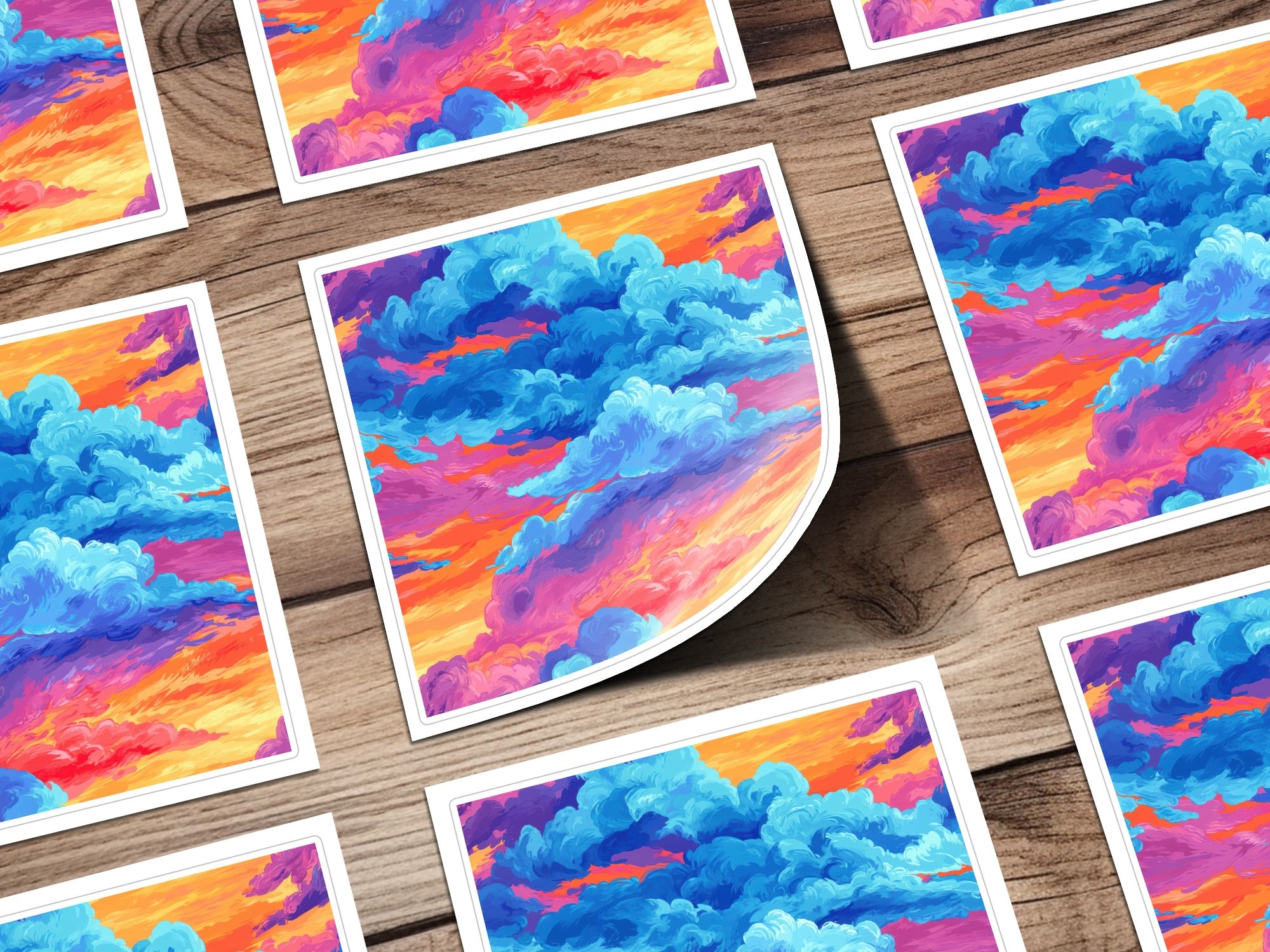 Vibrant Sunset Clouds Art Print, Colorful Sky Landscape Poster, Abstract Nature Wall Decor, Modern Home Aesthetic, Unique Gift Idea