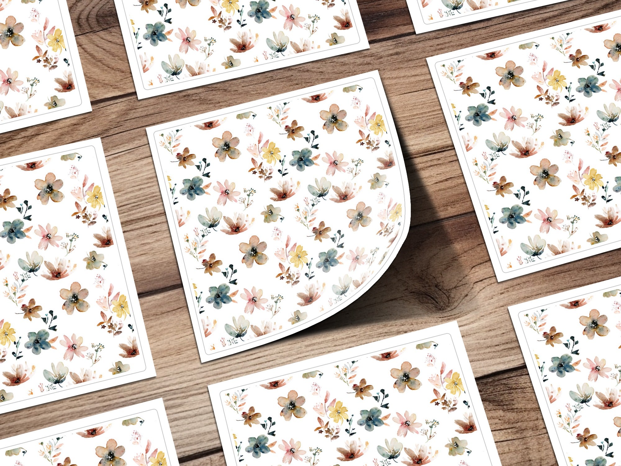 Floral Watercolor Coasters Set, Spring Wildflowers Drink Mats, Rustic Home Decor, Botanical Kitchen Accessories, Cottagecore Entertaining