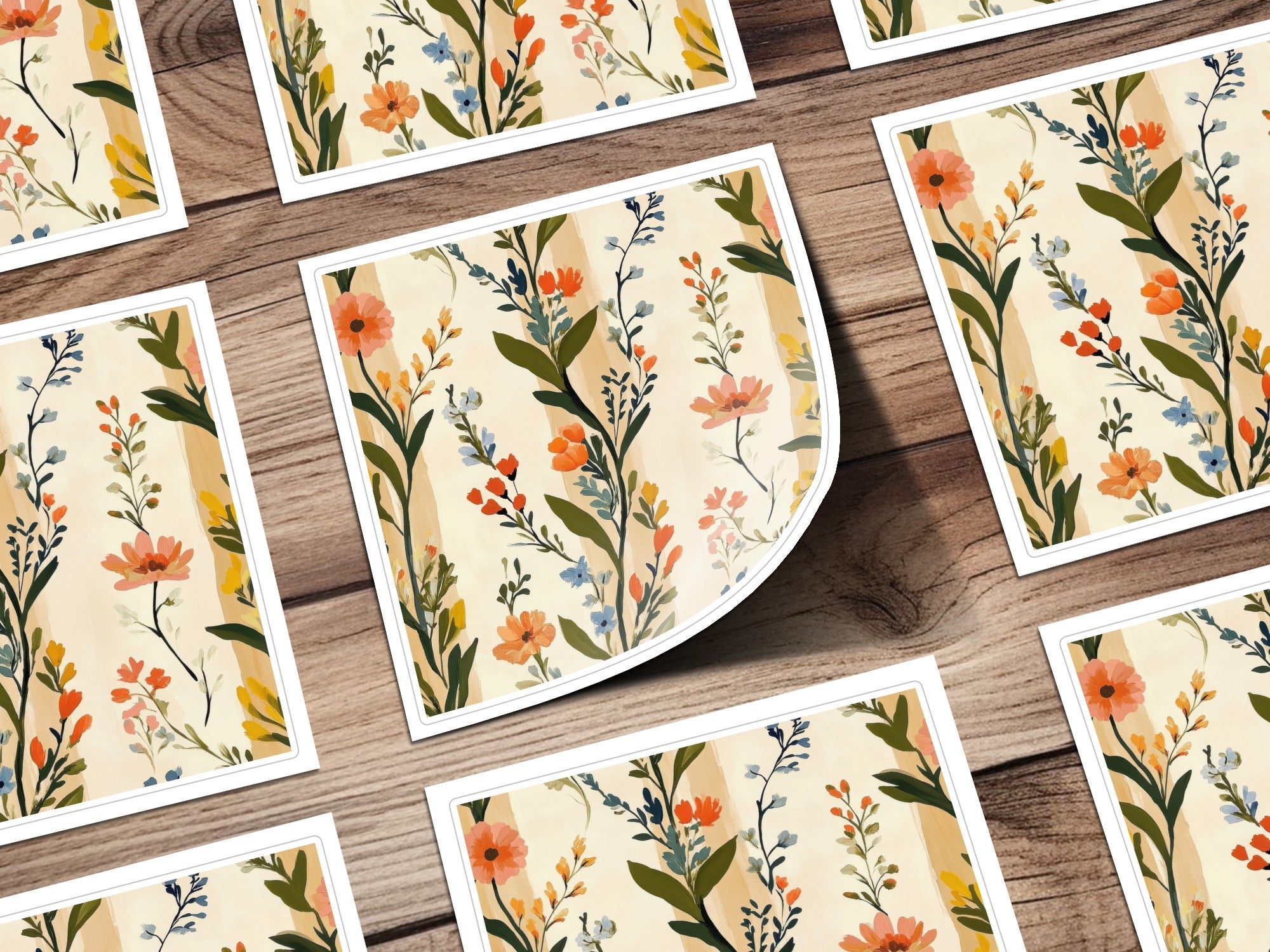 Floral Print Coasters, Botanical Garden Design, Spring Flowers, Kitchen Decor, Set of 4, Watercolor Art, Gift Idea for Nature Lovers.