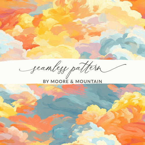 Seamless Abstract Pattern, Colorful Cloud Design, Digital Download Wallpaper, Chic Home Decor, Brush Stroke Art, Printable Wall Art