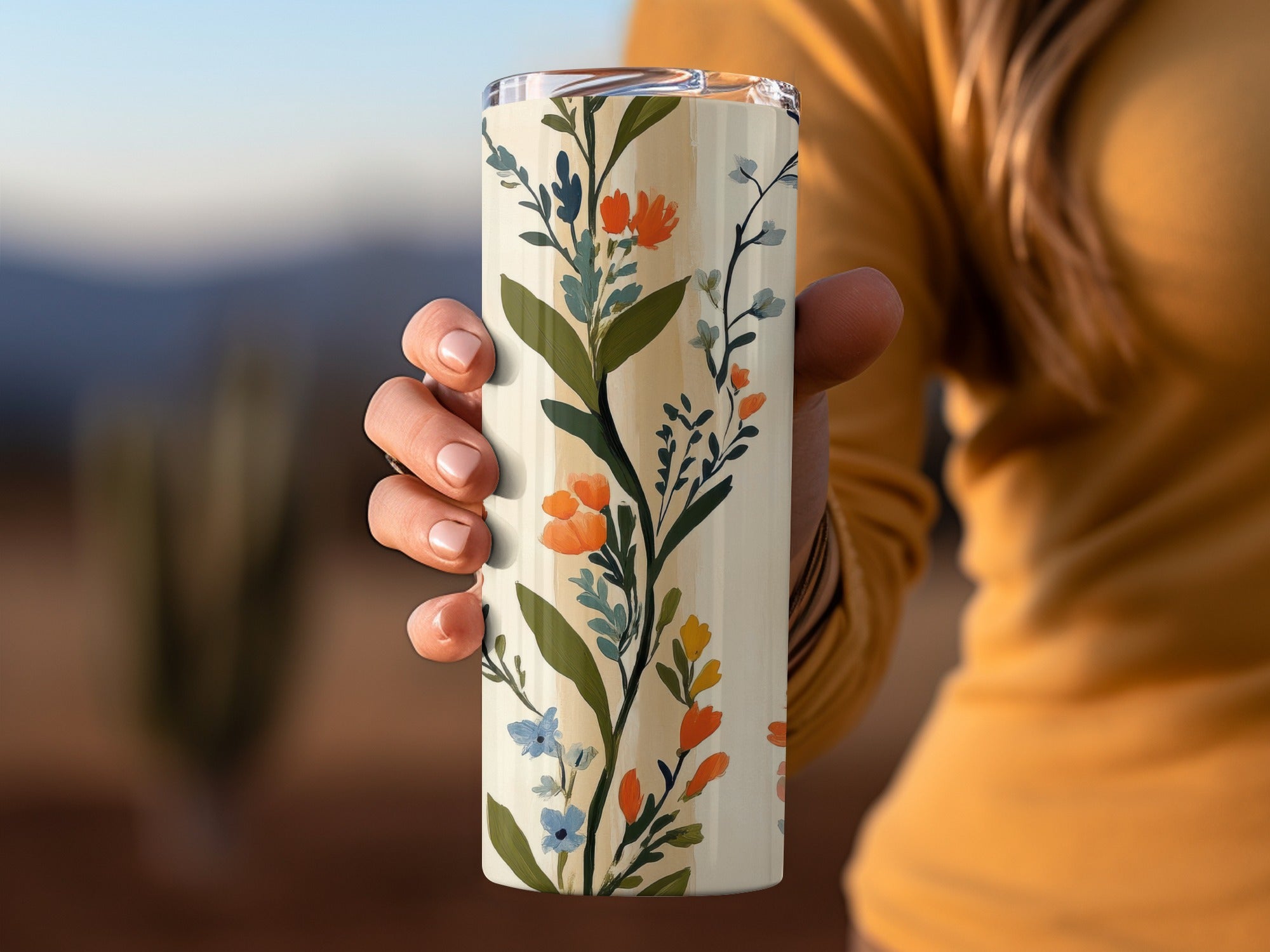 Floral Insulated Tumbler, Stainless Steel Travel Mug, Colorful Flowers Design, Eco-Friendly Reusable Coffee Cup, Gift for Nature Lovers