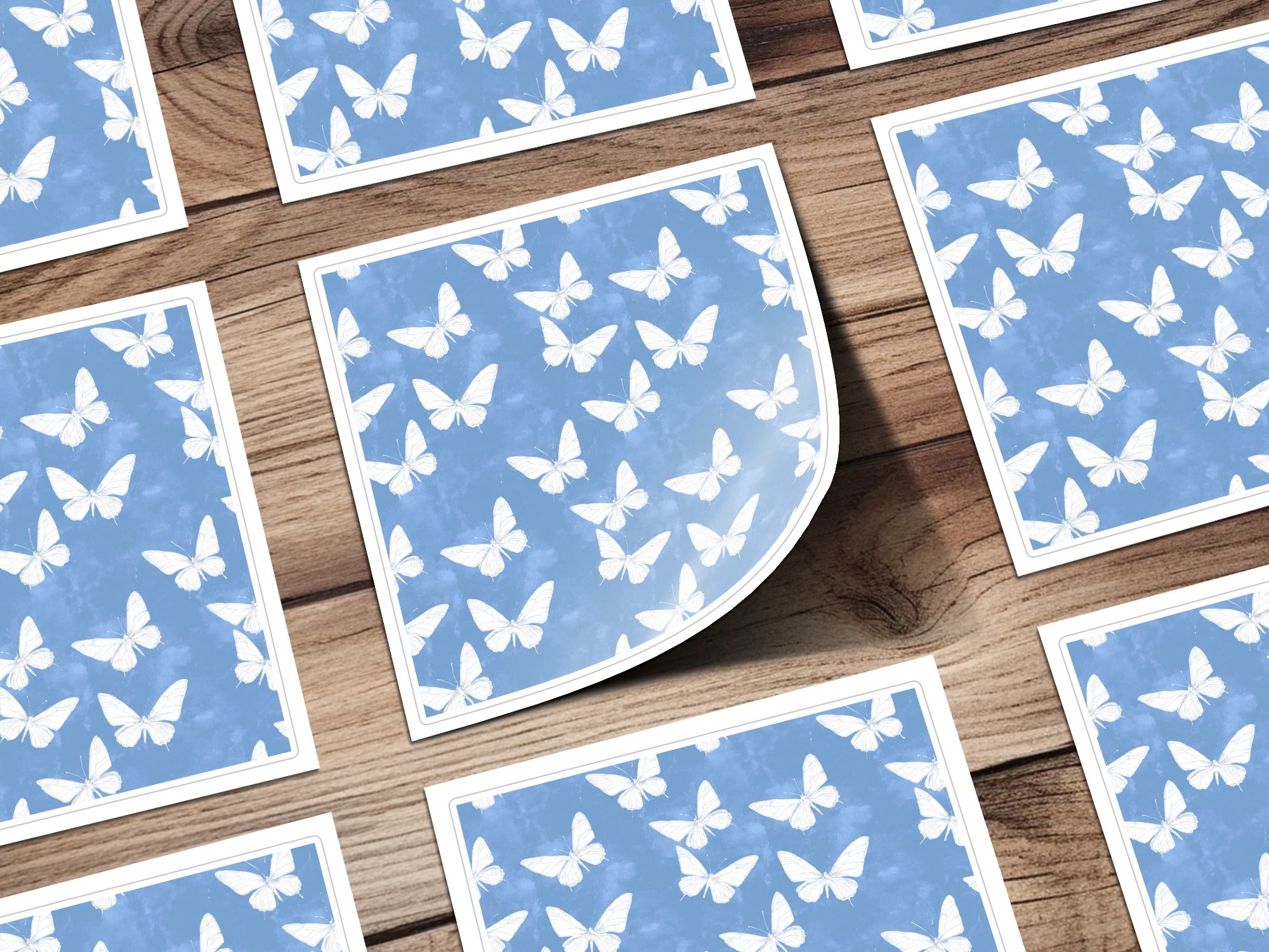 Butterfly Print Coasters Set, Blue Monarch Inspired, Decorative Drink Mats, Kitchen Accessories, Nature Themed, Housewarming Gift Idea